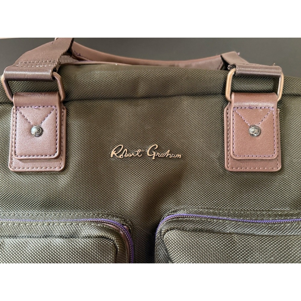 NWOT Robert Graham "The Jetsetter" In Olive Duffel Travel Bag MSRP $298 Retired - Picture 10 of 12